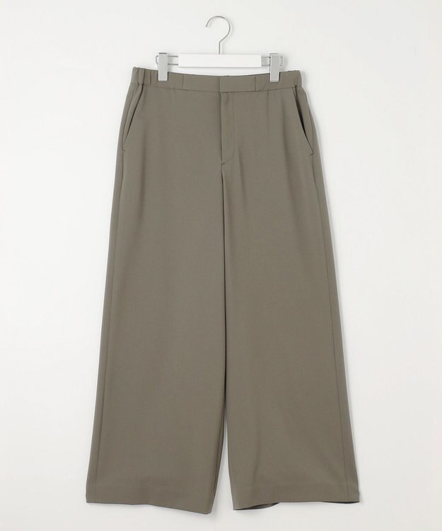 自由区 【洗える・XSサイズあり】ライト2WAYストレッチワイド パンツ カーキ系
