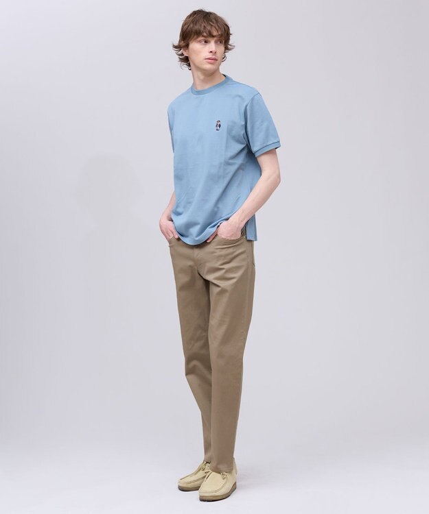 J.PRESS MEN 新デザイン【BULLDOG BOY】カノコレジメン クルーネック Tシャツ サックスブルー系