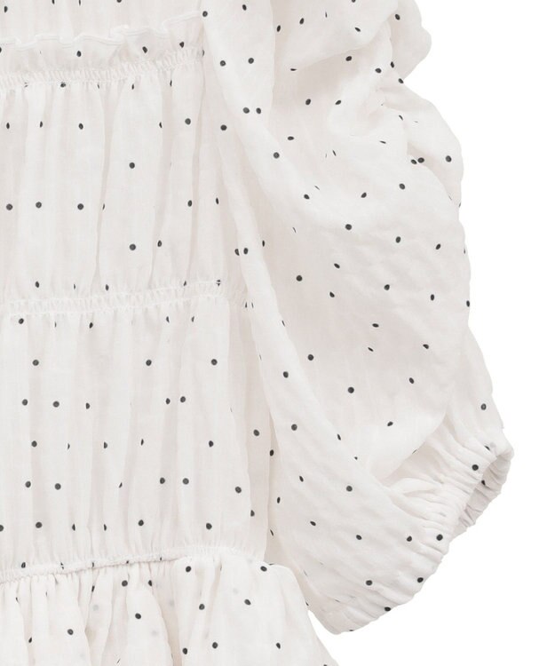 earth music&ecology レースティアードシャーリングブラウス Dot