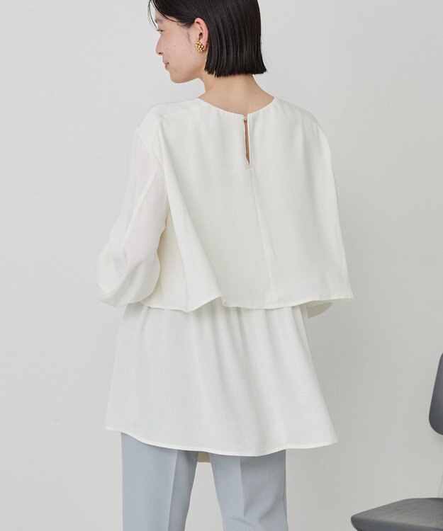 AMERICAN HOLIC 【イージーケア】Ｗクロスティアードブラウス Off White