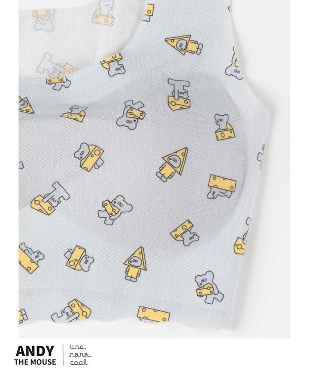 une nana cool MADE WITH ねずみのANDY【綿混】フラット仕上げノンワイヤーブラジャー GY