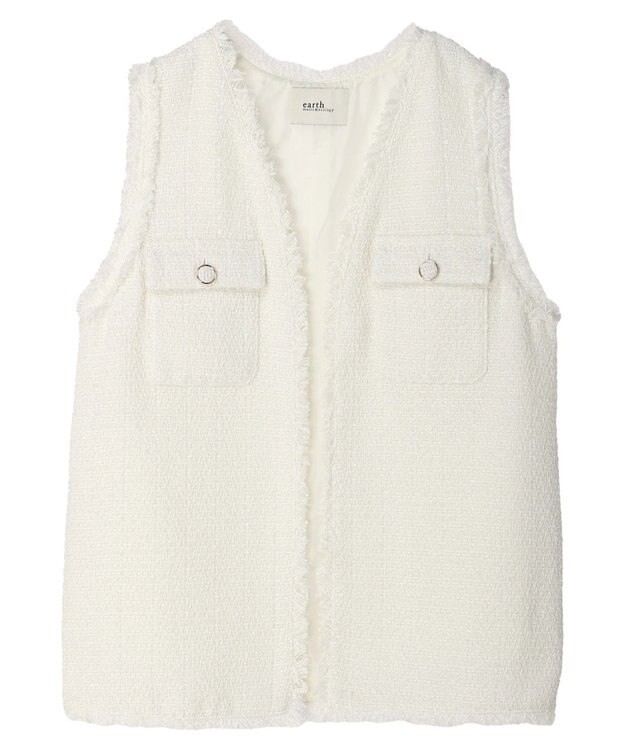 earth music&ecology ツイードジレ Ivory