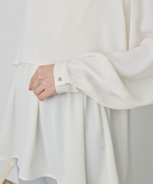 AMERICAN HOLIC 【イージーケア】Ｗクロスティアードブラウス Off White