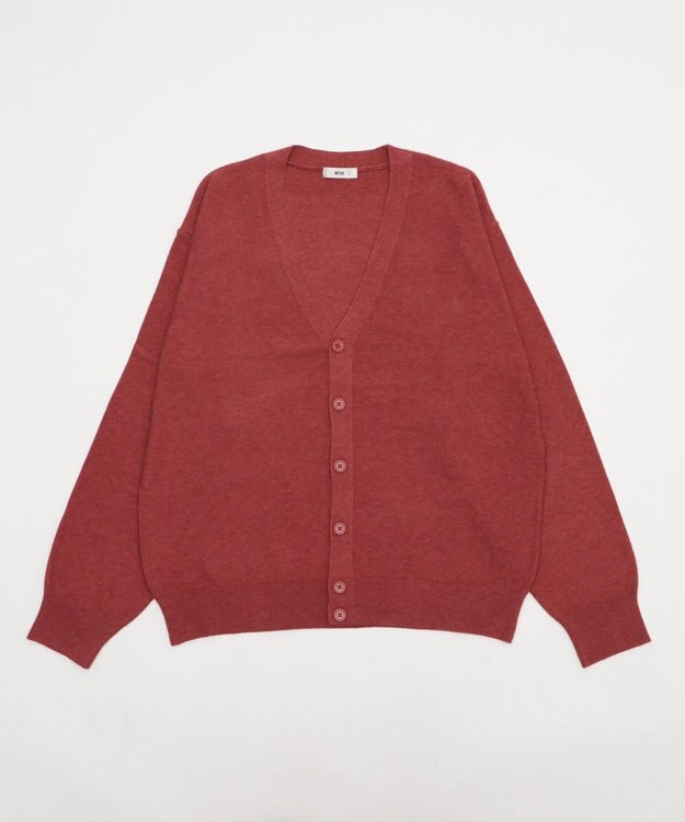 WEGO 【WEB限定/2025年秋冬新作//洗濯可/MLサイズ展開/ユニセックス着用ITEM】ドロップショルダーカーディガン レッドその他