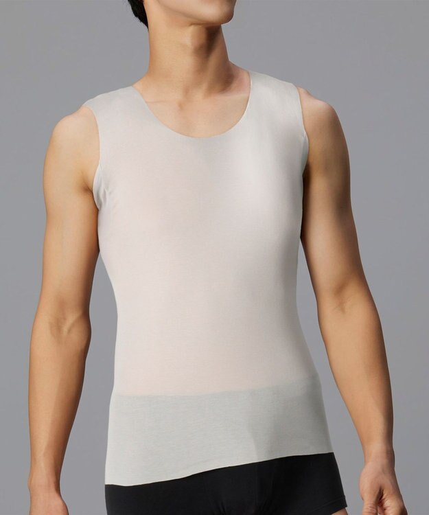 WACOAL MEN 【オーガニック綿混インナー】多機能を着る。綿の贅沢オーガニック 汗取り機能つき ノースリーブ GL5211 /ブロス バイ ワコールメン グレー