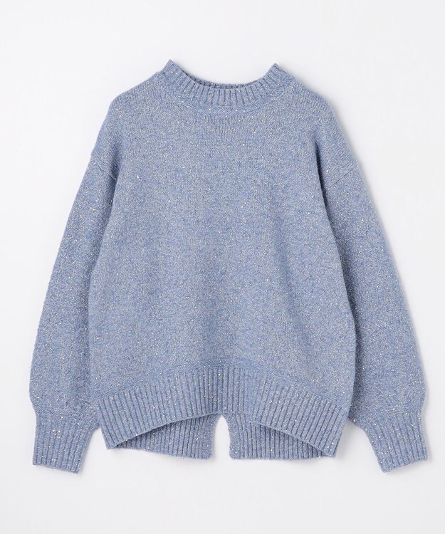 ANY スパンコールニット ライトブルー