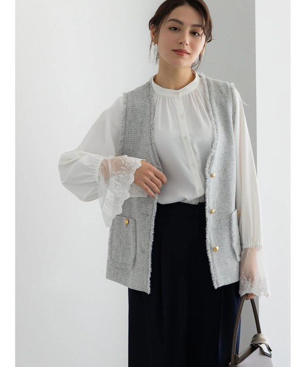 Te chichi 【セレモニーアイテム】レースカフスブラウス オフホワイト