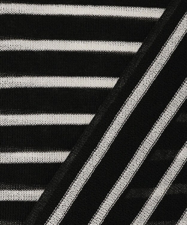 UNFILO シアーフォルムニット ボーダー ブラック×ベージュ