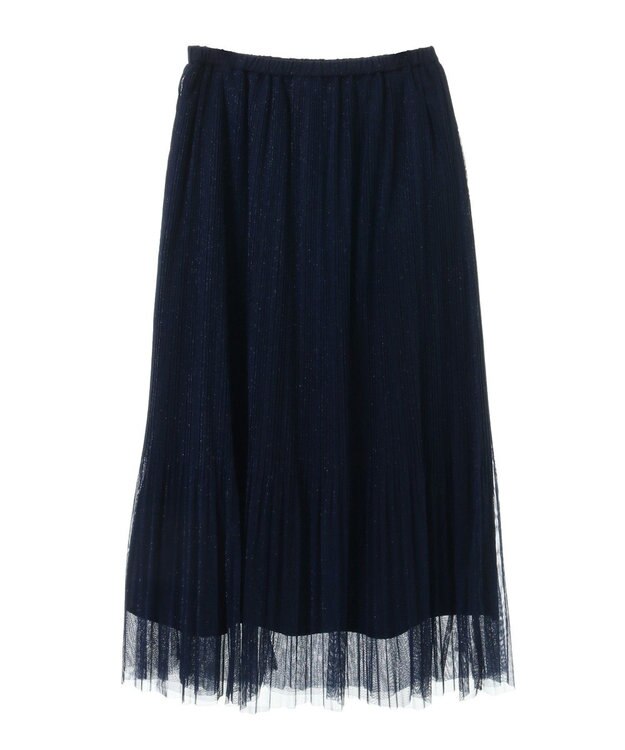 Green Parks ラメチュールプリーツスカート Blue