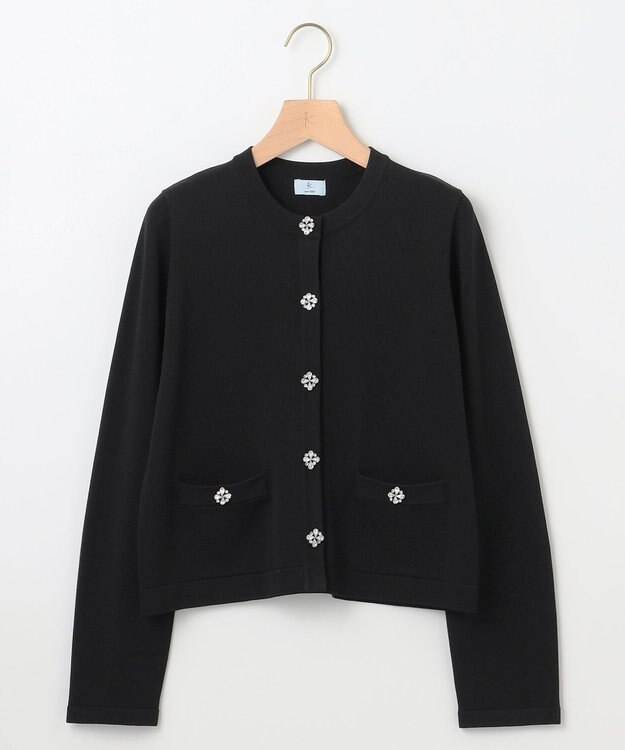 組曲 L 【WEB限定】ビジューニット ジャケット ブラック系