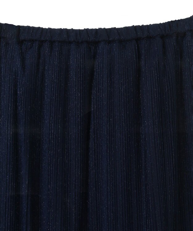 Green Parks ラメチュールプリーツスカート Blue