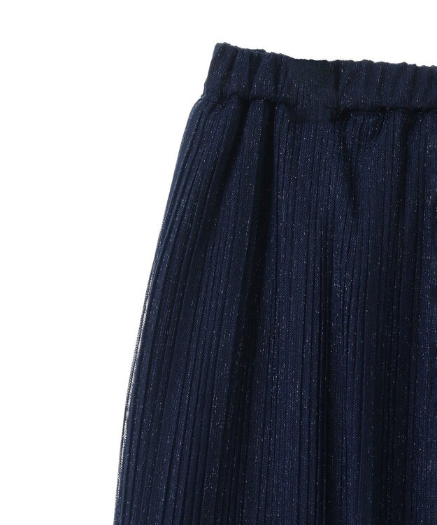 Green Parks ラメチュールプリーツスカート Blue