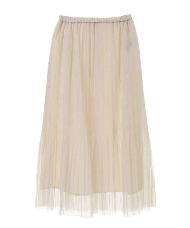 Green Parks ラメチュールプリーツスカート Ivory