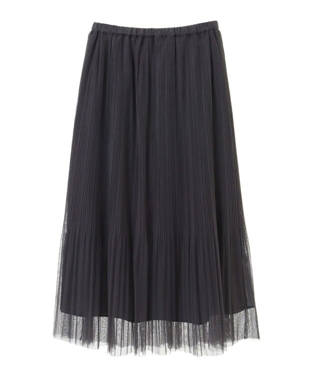 Green Parks ラメチュールプリーツスカート Charcoal Gray
