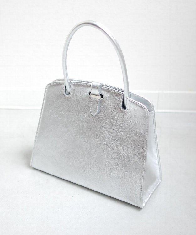 blancle メタリックレザー ワンハンドルフォーマルバッグ SILVER