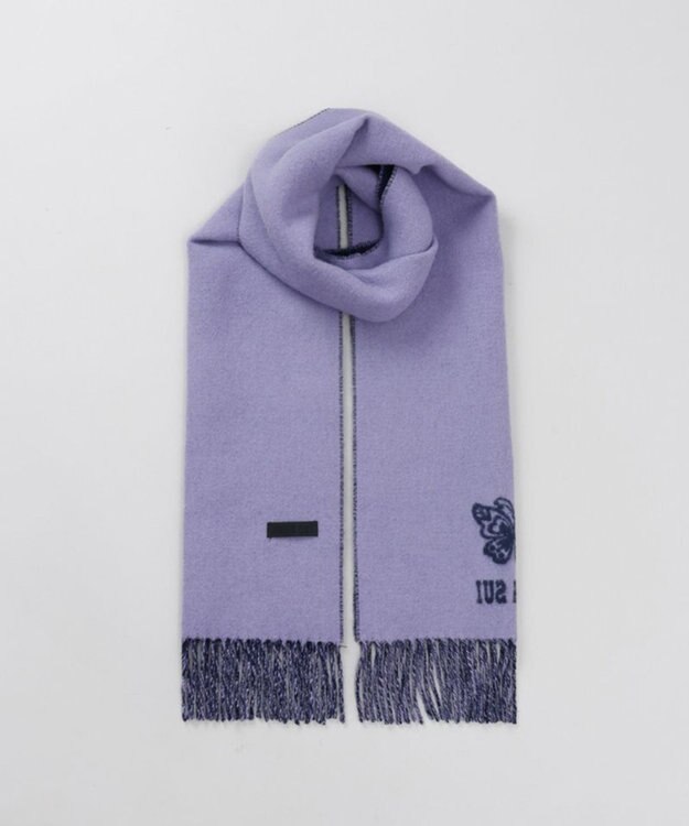 AURORA 【 ANNA SUI（アナ スイ）】ウールリバーシブルマフラー パープル