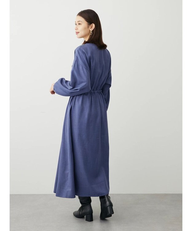 Green Parks ・ＥＬＥＮＣＡＲＥ　ＤＵＥ　イロイロ釦ドロストワンピース Blue