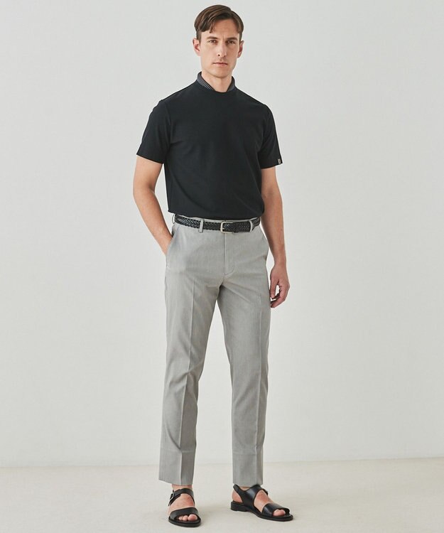 GOTAIRIKU 仕事で着られる綿パン【吸水速乾/ストレッチ/折り目加工】クールマックスコットンパンツ_ノータック（26年モデル） ライトグレー系