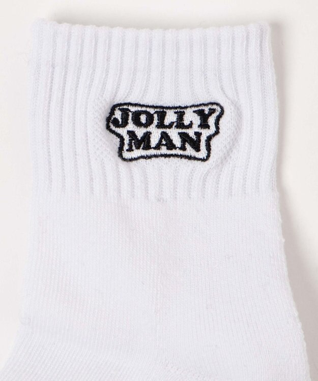 WEGO カラーロゴアンクルソックス ホワイト