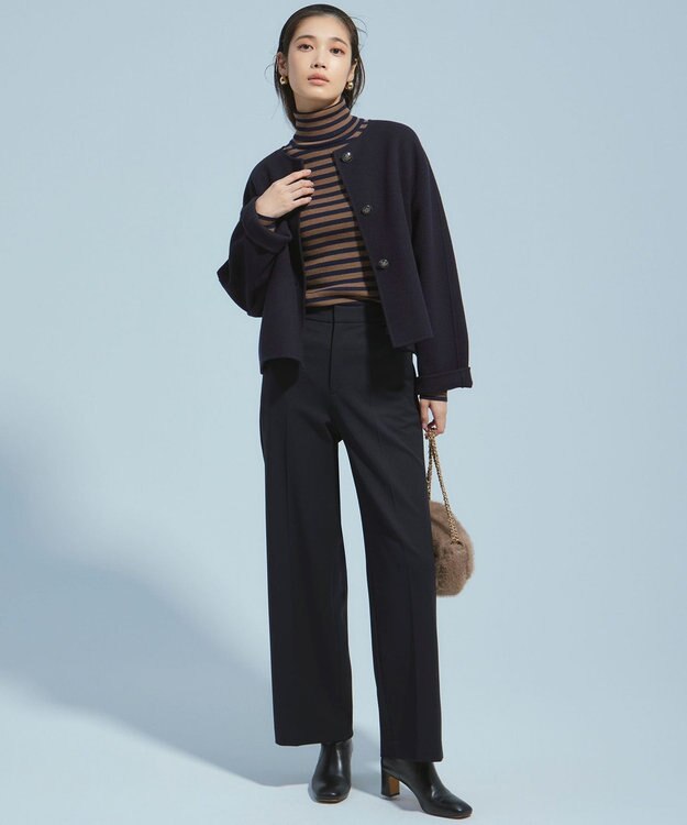 23区 【CLASSY.2月号掲載/洗える】TRストレッチギャバ ワイドパンツ ネイビー系