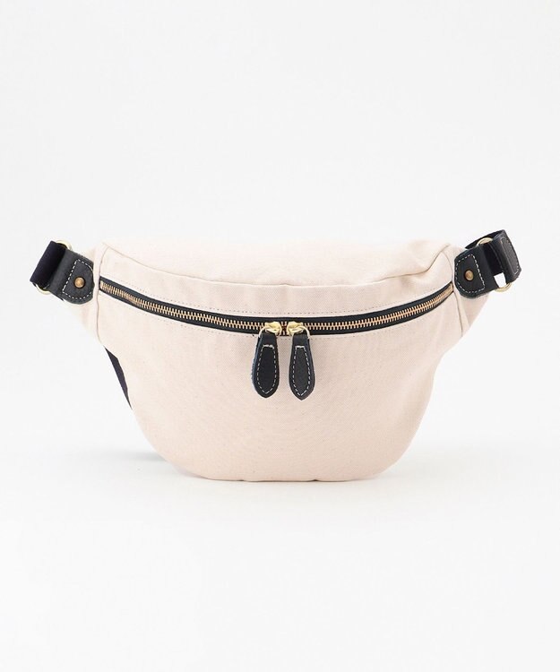 UNBILLION Otias 8号キャンバスシュリンクレザーボディバッグ ネイビー