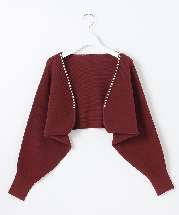 Feroux 【洗える・アンサンブル】パールポイントアンサンブル ニット ワイン系