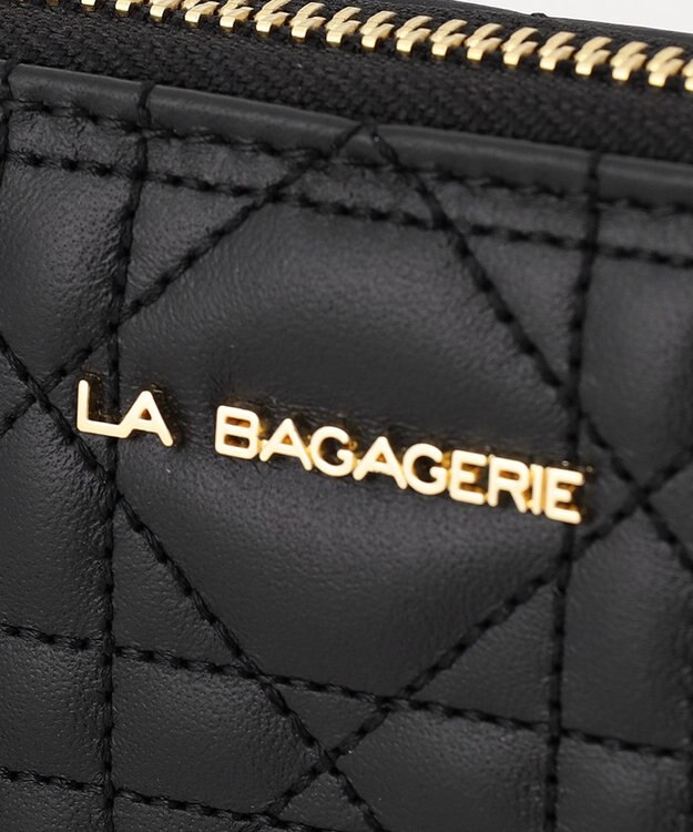 LA BAGAGERIE シープキルティング　ラウンドウォレット ブラック