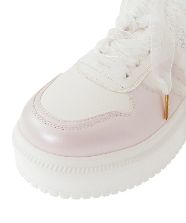 Maison de FLEUR レースリボン厚底スニーカー Light Pink