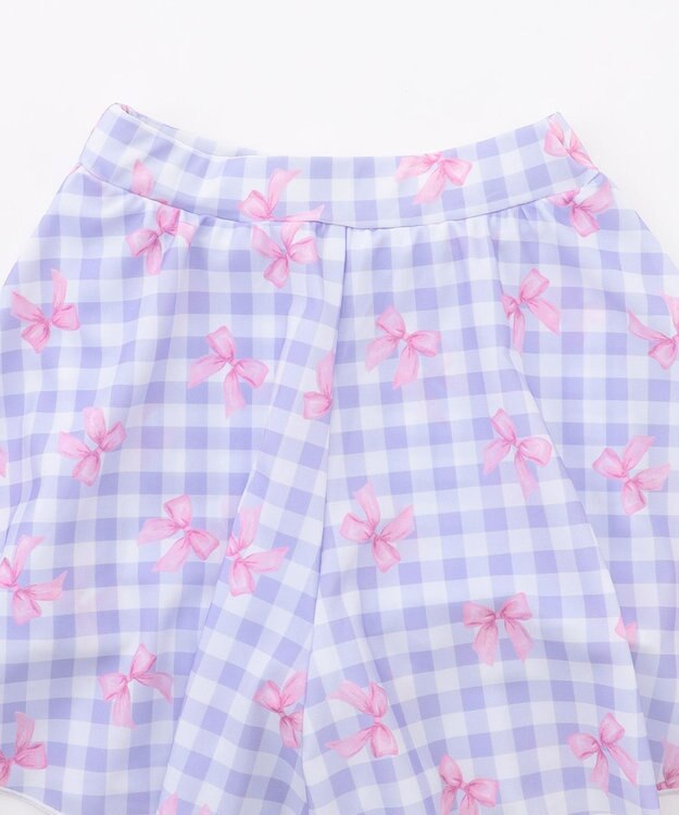 ANY KIDS 【UVカット】2WAYショルダーセパレート水着 ラベンダー×ラベンダーチェック