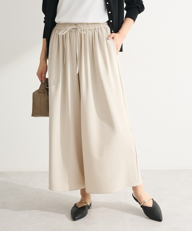 Green Parks イージーケアワイドガウチョパンツ Light Beige