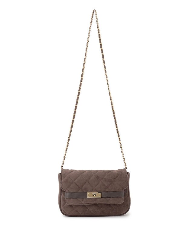 23区 スエード キルティング ショルダーバッグ ブラウン系