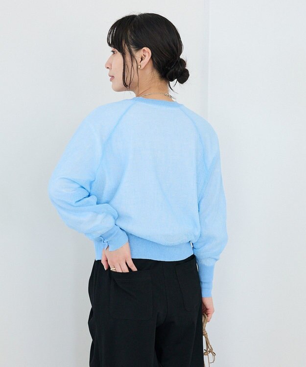 CRAFT STANDARD BOUTIQUE ジョーゼットシアーニットプルオーバー Blue