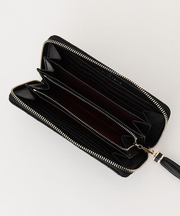 LA BAGAGERIE シープキルティング　ラウンドウォレット ブラック