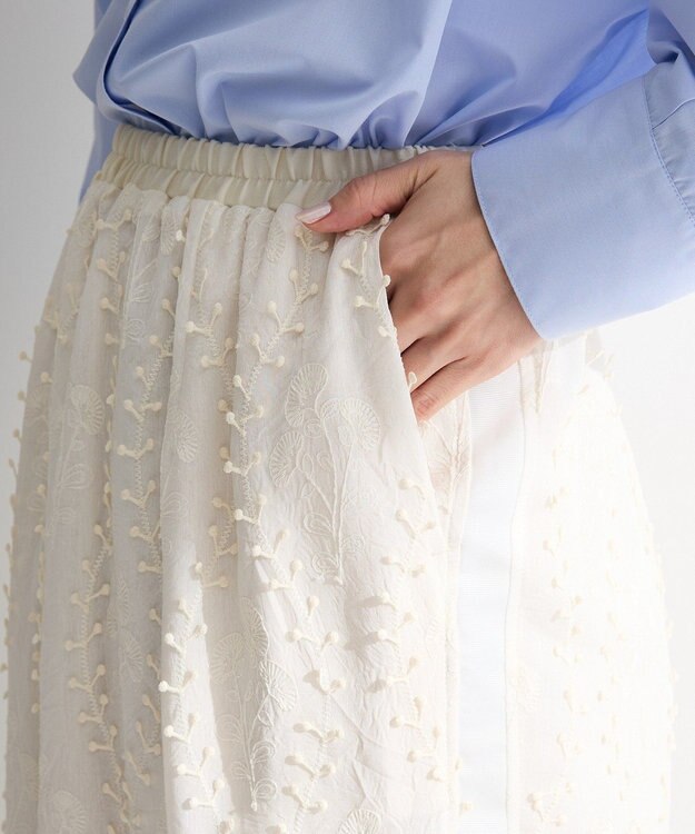 Green Parks ３Ｄレース刺しゅうスカート Ecru