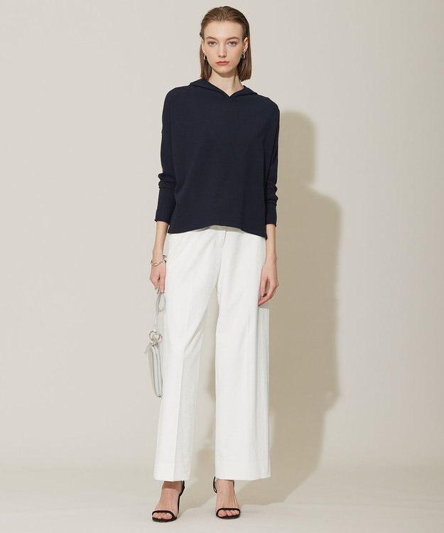 ICB L 【洗える】 ヴィスコースワイド デザインニットプルオーバー ネイビー系