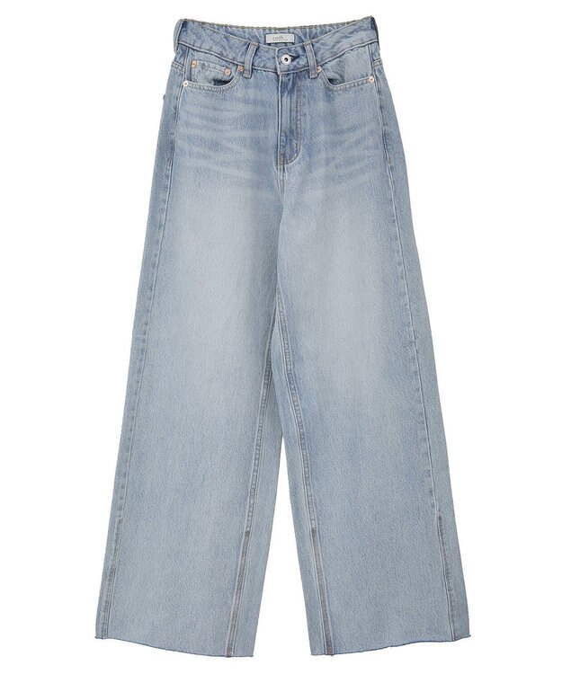 earth music&ecology 【セルフカット可】ワイドデニムパンツ Light Indigo