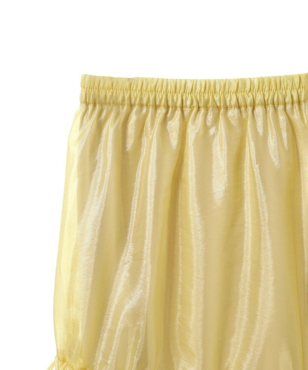 Green Parks シアーシャイニードロストティアードスカート Light Yellow