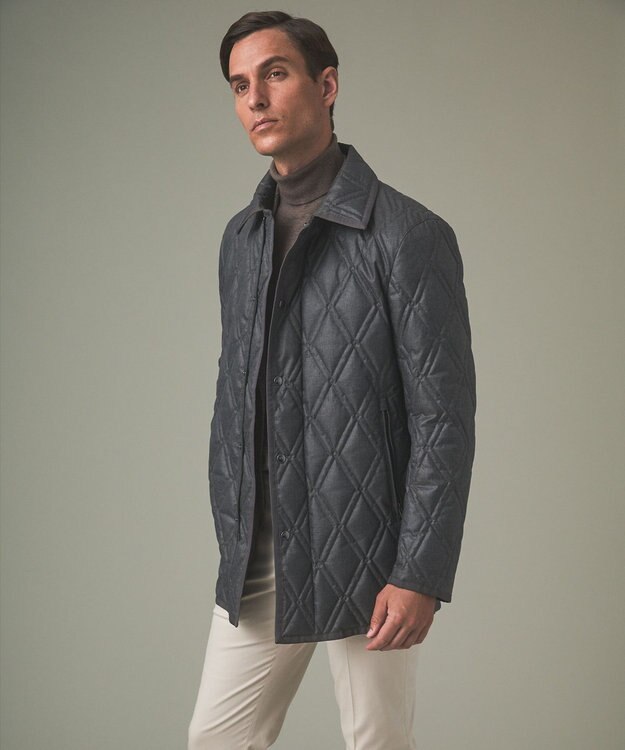 GOTAIRIKU 【仕事で着用可】ブライトシャンブレー キルティング ドレスダウン ベージュ系8