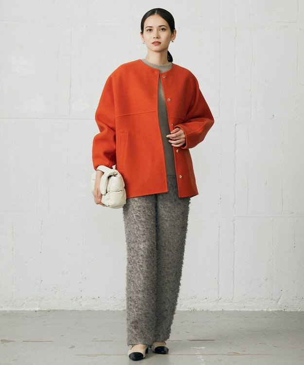 自由区 【SHIHOさん着用】カットジャカード パンツ モカ