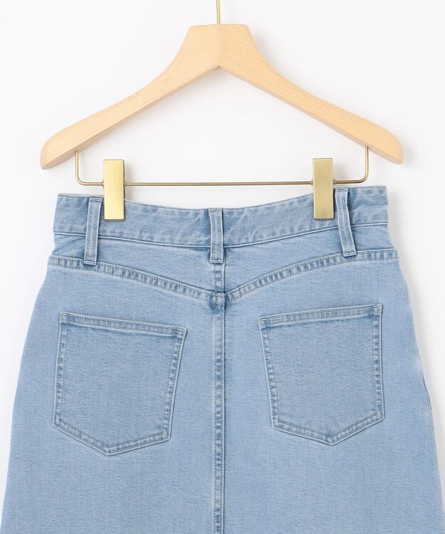 組曲 ミッドデニムタイト スカート ブリーチインディゴ系