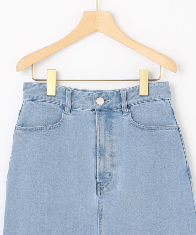 組曲 ミッドデニムタイト スカート ブリーチインディゴ系