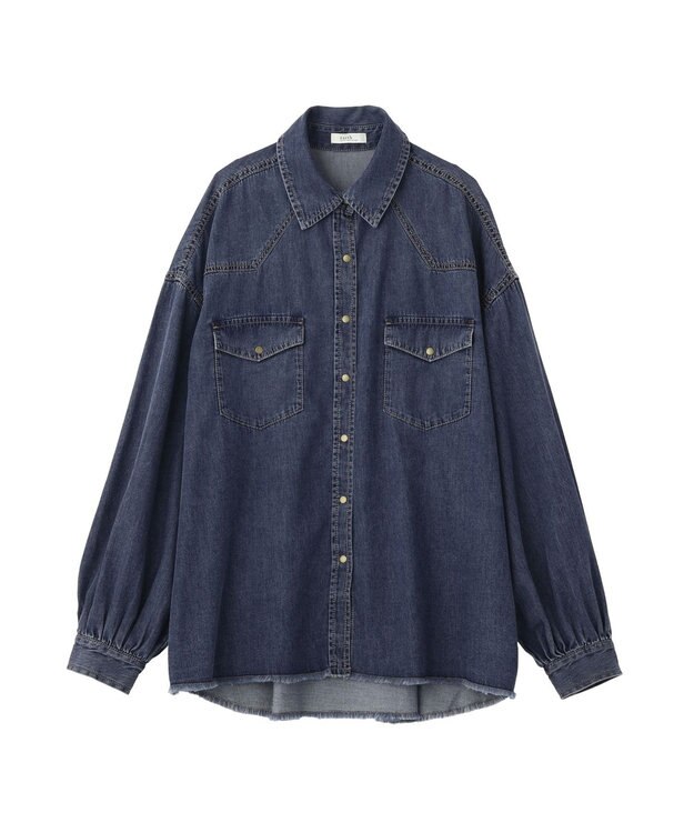 earth music&ecology 【予約】ウエスタンデニムシャツ ミディアムインディゴ