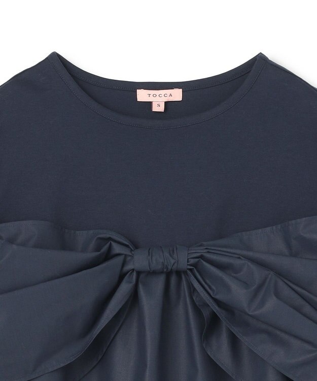 TOCCA 【洗える】PRESENT RIBBON Tシャツ ネイビー系