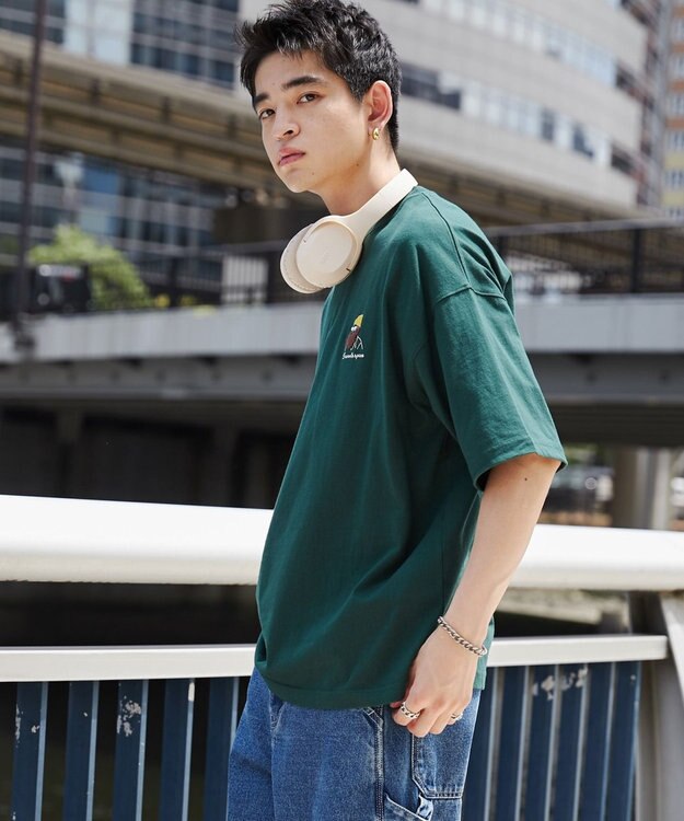 WEGO ヒゲサガラ刺繍Tシャツ ホワイト