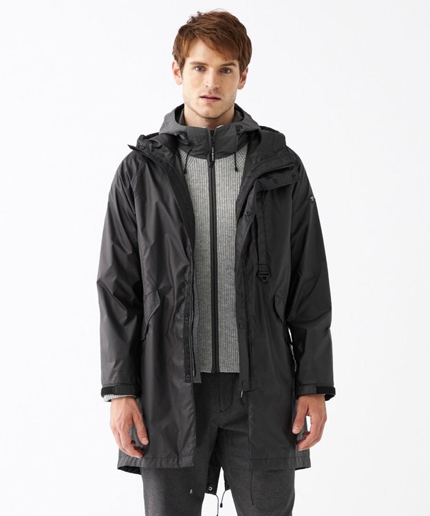 JOSEPH ABBOUD MOUNTAIN 【UNISEX】リサイクルナイロンリップ コート ブラック系