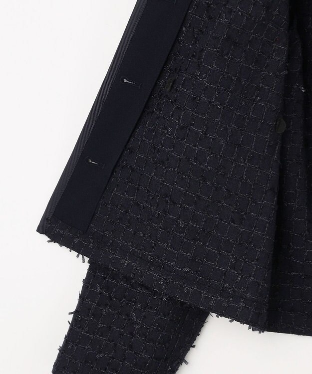 ANY SIS L リボンヤーンライトツイード ジャケット ネイビー