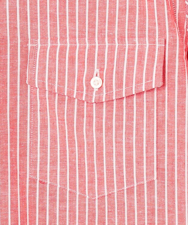 J.PRESS MEN 【WEB・一部店舗限定】リネンコットンストライプ シャツ/B.D レッド系1