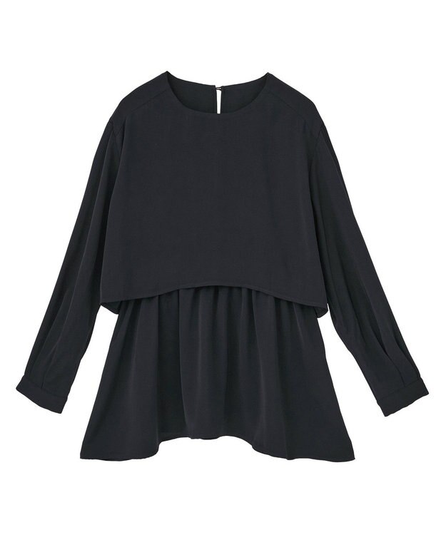 AMERICAN HOLIC 【イージーケア】Ｗクロスティアードブラウス Dark Navy