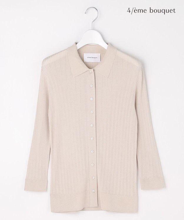 自由区 【カトリエムブーケ】Cotes melangees a la soie ボタンフロントトップス グレー