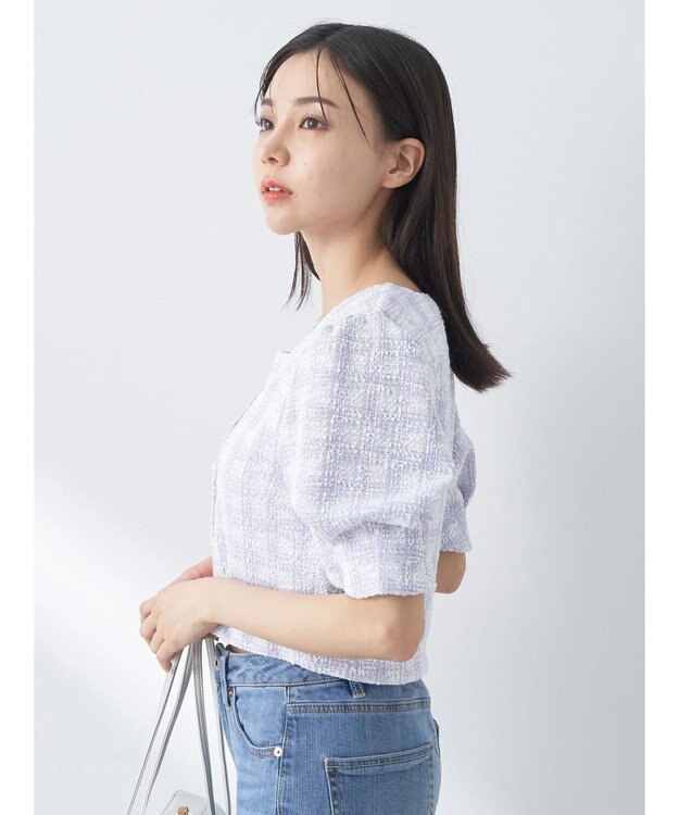 earth music&ecology ＳＥＴ２点　カットソーツィードアンサンブル Light Purple